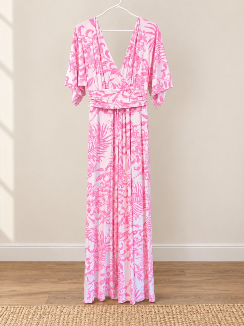 Lilly Pulitzer Parigi Maxi Dress Pink Floral Size M NWT